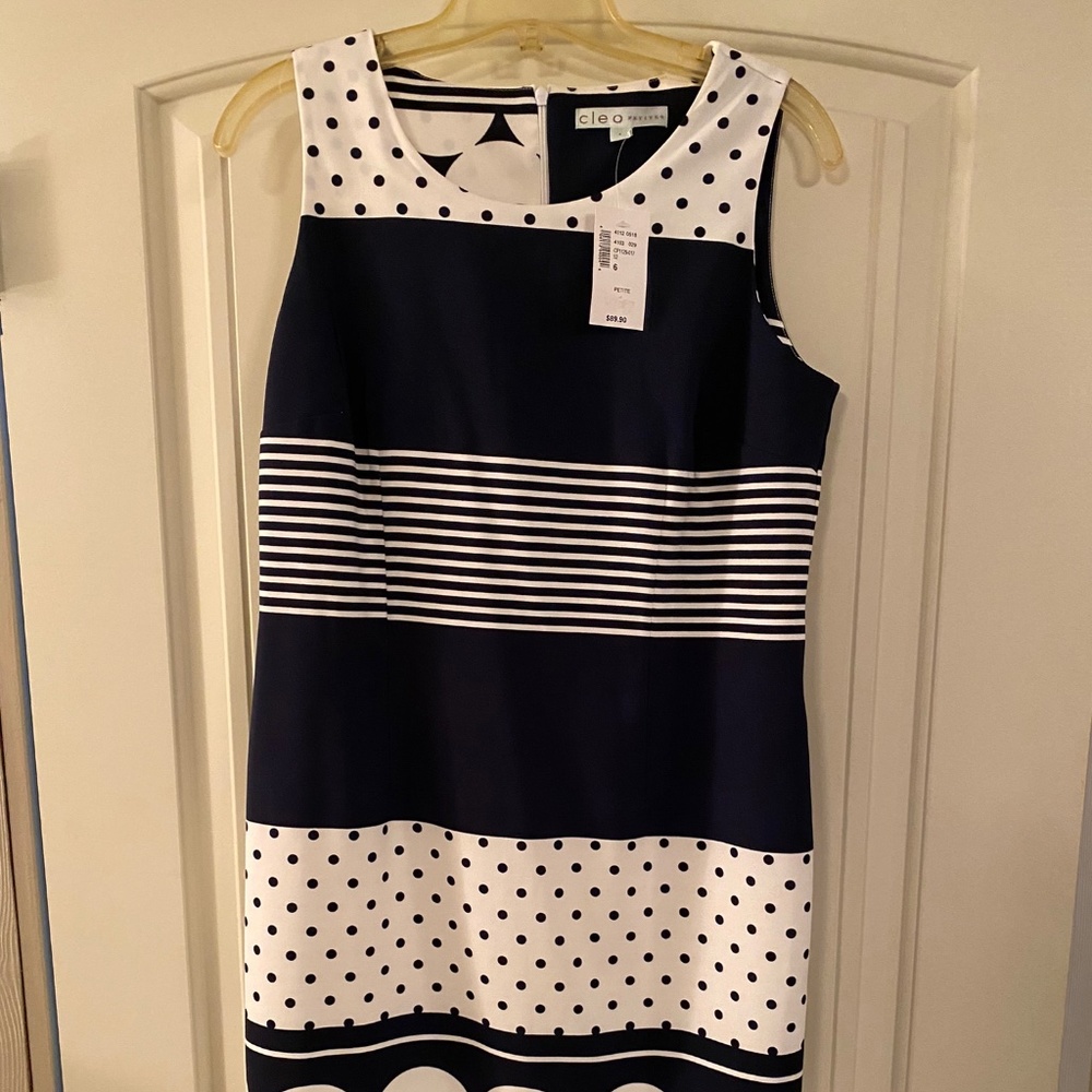 Cleo petites navy and white shift dress